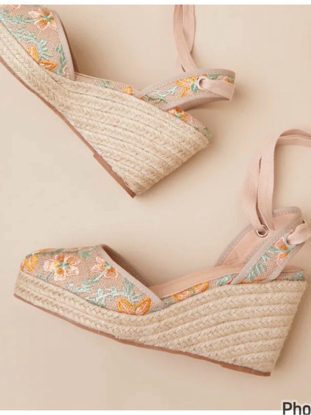 LULU’s Embroidered Espadrille Wedge Sandals 8 NIB
